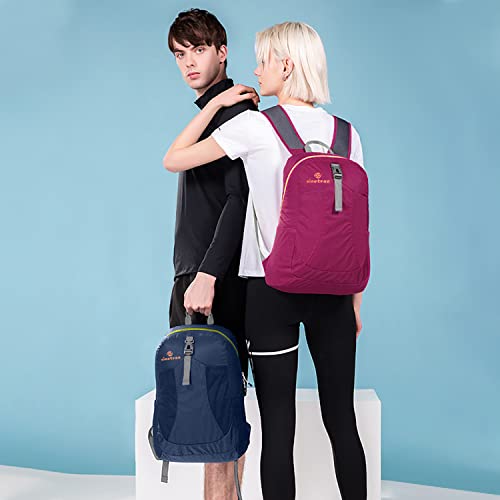 sinotron 22L Lightweight Packable Hiking Backpack, Small Hiking Backpack Day Pack for Women Men Travel Camping Vacation - color: Dark Blue