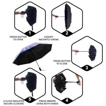 SY COMPACT Travel Umbrella - Windproof Automatic Compact Umbrella for Rain, Lightest 8-Rib, Small, Strong & Portable, Durable Grip, Fits Backpack & Car, Factory Direct (UV Available) - color: Purple Butterfly