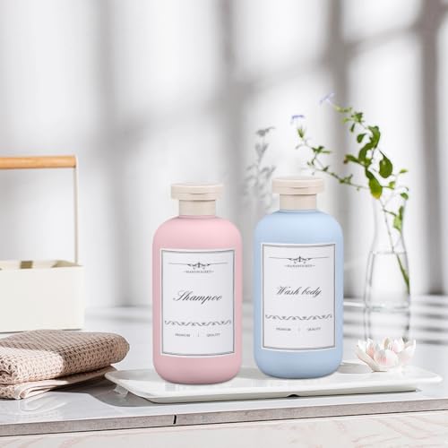 Travel Shampoo Bottle, Empty Plastic Squeeze Bottles 10oz with Flip Cap, Lotion Container for Tavel Size Shampoo and Conditioner - color: Blue+Green+Pink, size: 10 oz