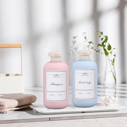 Travel Shampoo Bottle, Empty Plastic Squeeze Bottles 10oz with Flip Cap, Lotion Container for Tavel Size Shampoo and Conditioner - color: Blue+Green+Pink, size: 10 oz