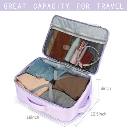 SHRRADOO Travel Backpack for Women & Men,Airline Approved Carry On Luggage,TSA Overnight Bags,40L Personal Item Travel Bag fits 17" Laptop,Carry on Bag with Storage Bag Cosmetic Bag Set 3pcs - color: Light Pink