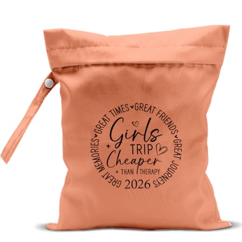 Girls Trip Gifts Wet Dry Bag, Beach Bag Wet Bag Favors, for Swimsuit Toiletry Travel Essentials For Women Aloha Bags, Beach Travel Gym Laundry bags for Dirty Diaper Swimsuit Gifts (Orange) - color: Girls Trip - Orange