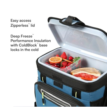 Titan by Arctic Zone Deep Freeze Cooler - Zipperless Hardbody Cooler - Deep Freeze Insulation, HardBody Liner, and SmartShelf - color: Marine Blue, size: 16 Can