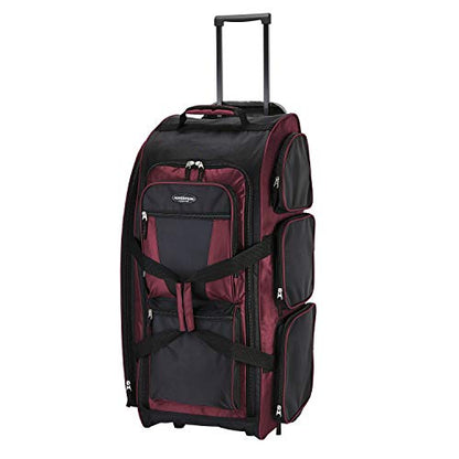 Travelers Club Xpedition 30 Inch Multi-Pocket Upright Rolling Duffel Bag - color: Crimson Red