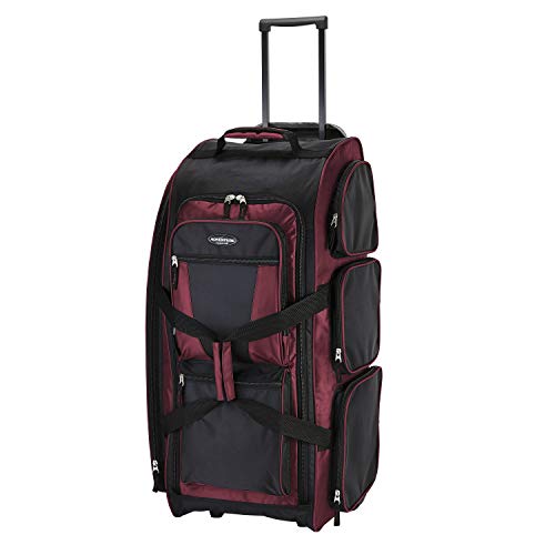 Travelers Club Xpedition 30 Inch Multi-Pocket Upright Rolling Duffel Bag - color: Crimson Red