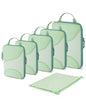 BAGSMART Compression Packing Cubes - 6 Set Travel Packing Cubes for Suitcases, Compression Suitcase Organizers with Shoe Bag - color: 07-Kohlrabi Green