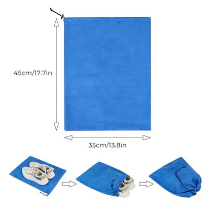 LAKE OF FIRE 4-Piece Travel Shoe Bags for Packing, 17.7" x 13.8" Dustproof Shoe Bags with Drawstring Closure,Washable & Reusable(Blue) - color: Blue