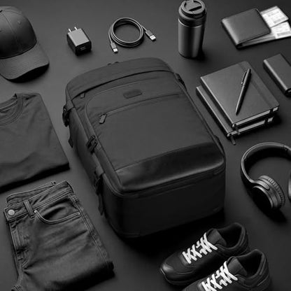 mibasies 30L Travel Backpack for Women & Men: Flight Approved Carry On Backpack, TSA Personal Item Bag with Water Bottle Pocket, Weekender Essentials Backpacks fits 15.6" Laptop - Black - color: Black, size: Large