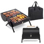 VINGLI Portable Double Sides Charcoal Grill, Wooden Handle,Storage Bag, Multi-functional Metal Compact Tabletop BBQ Outdoor Charcoal Grill for Camping Travel Picnic Patio - style: Double-Sides