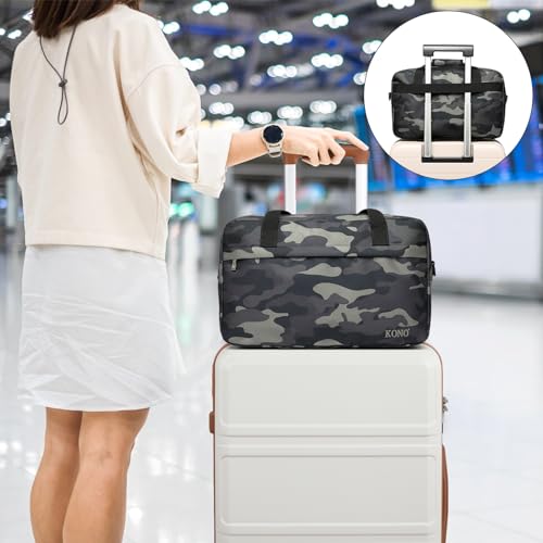Kono Travel Duffel 20L Under Seat Carry-On Sports Tote Gym Weekender Overnight Bag - 15.75"x9.84"x7.87" Camo - color: Camo, size: M(15.75in x 9.84in x 7.87in)-20L