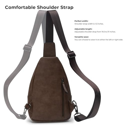 Alldaily Large Sling Bag for Women Crossbody Purse Leather Fashionable Trendy Chest Bag for Travel, Fanny Pack (Chocolate) - color: Chocolate