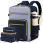 LOVEVOOK Travel Backpack For Women,50L Carry On Backpack Flight Approved,TSA Personal Item Travel Bag Fits 18 Inch Laptop,Business Weekender Overnight Daypack with Toiletry Bag and Cubes - color: Ink Blue and Light Blue and Black, size: 18 Inch-50L-4Pcs