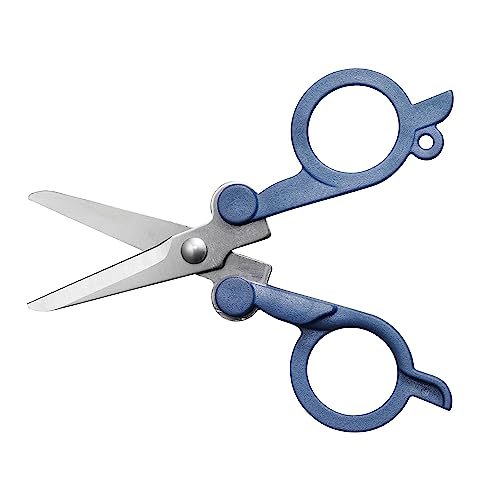 Fiskars Travel Folding Scissors, TSA-Compliant, Compact and Portable for Crafting and Quick Snips, Stainless Steel Blades, Explore Collection, Mountain Haze