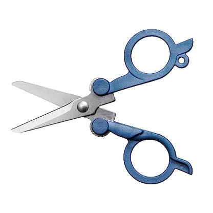Fiskars Travel Folding Scissors, TSA-Compliant, Compact and Portable for Crafting and Quick Snips, Stainless Steel Blades, Explore Collection, Mountain Haze