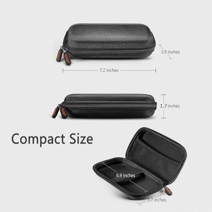 External Hard Drive Case - GLCON Shockproof EVA Carrying Case for WD My Passport Element Seagate Expansion Backup Toshiba 1TB 2TB 4TB - High Protection Portable Travel Electronic Power Bank Bag - color: Black