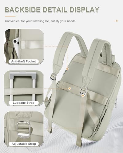 wepadre Small Travel Backpack Carry on Flight Approved Personal Item Travel Bag Carry on Backpack for Women Work Laptop Backpack for Traveling Carry on Luggage - color: Green