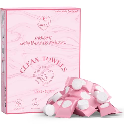 Disposable Face Towel 300 Count Instant Expansion Compressed Towel Tablets 9×7.5 Inch Washcloths for Women Compact Cloths Storage for Skincare Makeup Removal Facial Cleansing Gym Fitness (Pink) - color: Pink, size: 300 Count (Pack of 1)