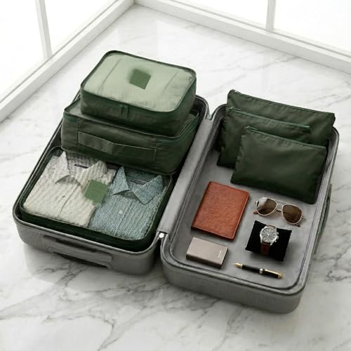 GForce 6 Piece Deluxe Traveling Set in Dill Green - color: Dill Green