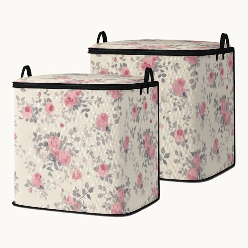 2pcs closet organizers and storage under bed,clothing blanket sweater sheet bedding comforter duvet quilt pillow toy storage bags with lids,dorm room essentials for containers 95L - color: 28