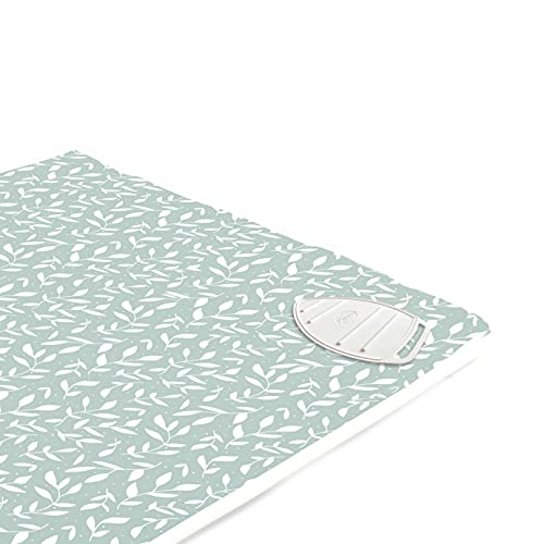 Encasa XO Ironing Mat/Pad (Large 48"x28") with 3mm Padding & Silicone Iron Rest for Steam Pressing on Tabletop or Bed - Heat Resistant, Portable, Quilting & Travel Blanket - Green Leaflet - color: Green Leaflet, size: Large
