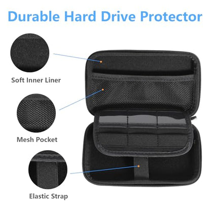 Gadget Case Waterproof Double Layers All-in-One Designed for External Hard Drive,USB Flash Drives,SD Card,Power Banks with Hand Strap (Black) - color: Black
