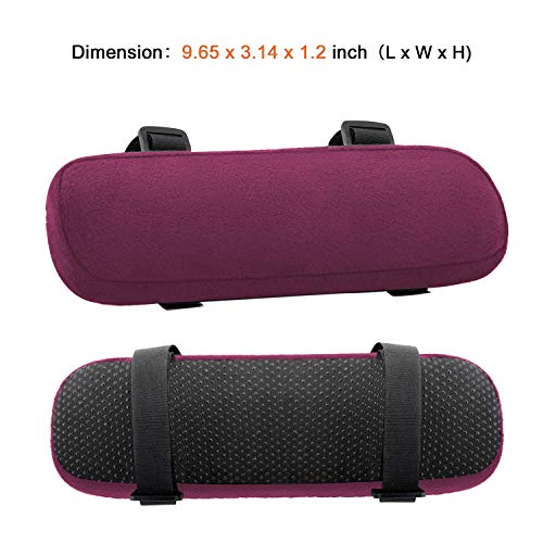 MOSISO Chair Armrest Pads (2 Pack), Memory Foam Home/Office Chair Arm Rest Covers Comfy Computer Gaming Elbow Cushion Removable Washable Elbow Support Forearm Pressure Relief, Wine Red - color: Wine Red