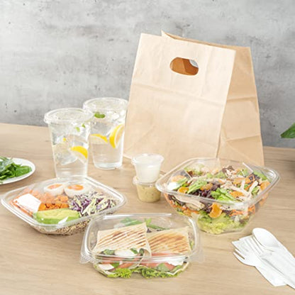 Restaurantware Thermo Tek 24 Ounce Deli Food Containers 100 Anti-Fog Hinged Lid Containers - Freezable Rectangle Clear Plastic To Go Food Containers Disposable - size: 24 oz