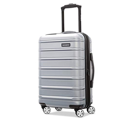 Omni 2 Airline Approved Carry-On Luggage – Stress-Free Size Meets 22x14x9" Requirements – For Fast Trips & Avoiding Baggage Fees – Dual 360° Spinner Wheels, USB Power Hub, Expands 1.5” – Silver - color: Arctic Silver, size: Carry-on Spinner