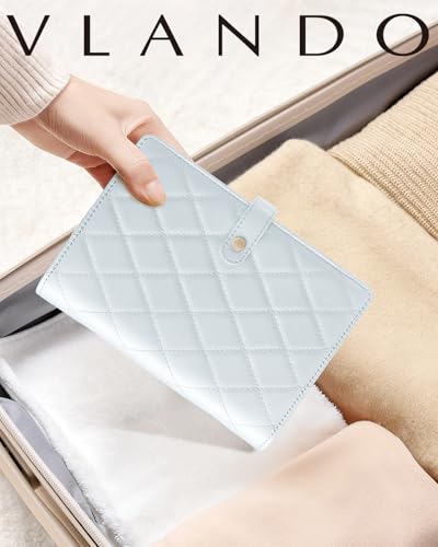 VLANDO Travel Jewelry Organizer Case, Foldable Jewelry Bags Jewelry Storage Book Ring Binder with Clear Zipper Velvet Pouch Bag for Travel Essentials,Rings,Necklace,Earrings,Bracelets-Blue - color: 05.Baby Blue