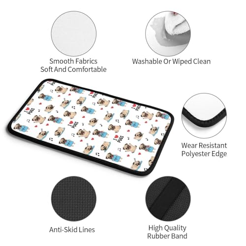 Universal Car Center Console Armrest Pad, Cute French Bulldog with Hearts, Non-Slip Mat for Secure Phone and Item Placement During Driving - color: Picture (620)