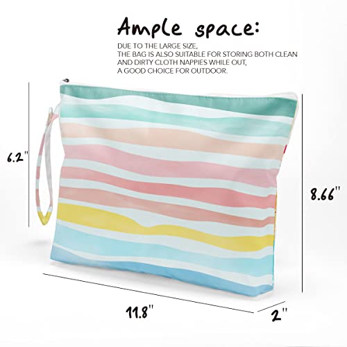 Fokongna Wet Dry Bag – Waterproof Travel Bag, Large Zipper Pouch for Swimsuits, Diapers, Toiletries, Makeup for Women & Girls - color: OceanSea