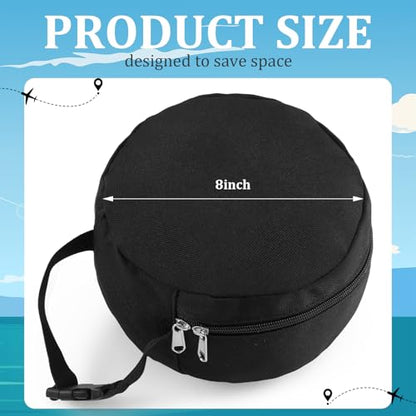 1 Pcs Travel Neck Pillow Bag Compact Travel Neck Carrying Case Bag for Airplane Train Journey Quick Release Clasp Attaches to Luggage Purse Backpack, Pillow Not Included (Black) - color: Black