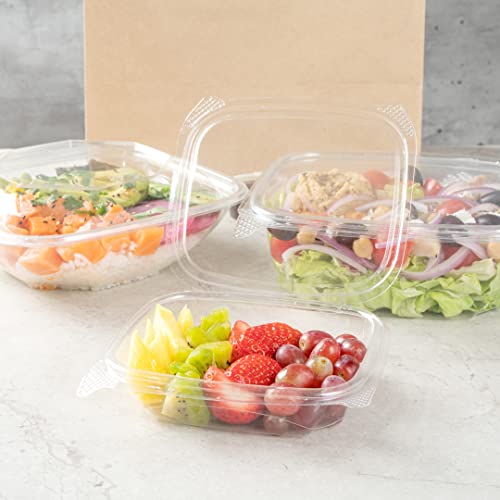 Restaurantware-Thermo Tek 8 Ounce Clamshell Containers, 100 Anti-Fog To Go Food Containers - Freezable, Rectangle, Clear Plastic Food Packaging Containers, Disposable - size: 8 oz