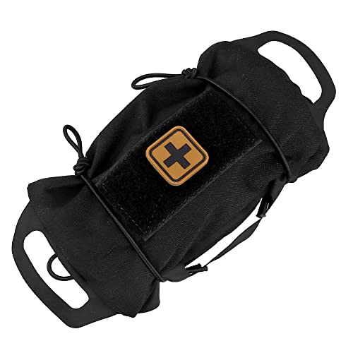 SABADO Rapid/Quick Deploy First Aid Kit Pack Tactical IFAK Pouch Two-Piece System Med Roll Carrier Hypalon Handle Outdoor Sport Hunting Bag - color: Black-87