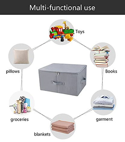 iwill CREATE PRO 17.6"x 13.6"x 9.7",Dust-proof Closet Clothes Storage Boxes with Zip Lid, Breathable Fabric & Collapsible Design Organizer Bins for Clothing Toy Dolls Shoes Blankets, Light Gray, 2pcs - color: Light Gray