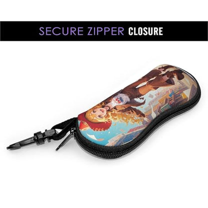 Portable Leather Glasses Case Anti-pressure Glasses Bag Coin Purse Storage Bag Suitable for Men and Women - color: F