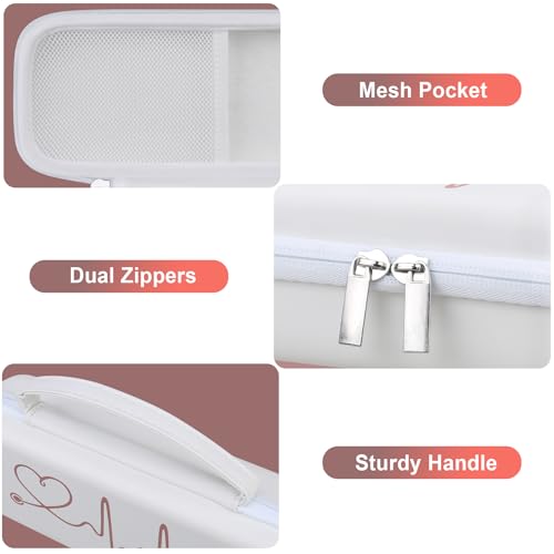 BOVKE Stethoscope Case for 3M Littmann Classic III Monitoring, Lightweight II S.E, MDF Acoustica Stethoscopes, Extra Room fits Nurse Accessories Medical Equipment and Nursing School Essentials, White - color: White