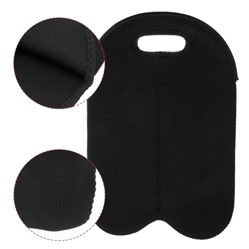 Wine Carrier 2 Bottle Carrier Tote Bag for 750ML Wine Bottles Neoprene Insulated Travel Protector Bags Reusable, Black