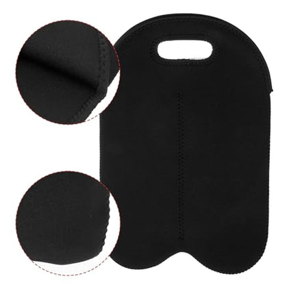 Wine Carrier 2 Bottle Carrier Tote Bag for 750ML Wine Bottles Neoprene Insulated Travel Protector Bags Reusable, Black