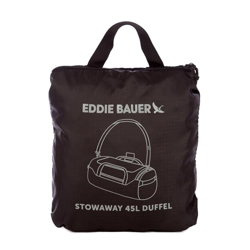 Eddie Bauer Stowaway Packable Duffel Bag | Travel | Foldable | Lightweight | Durable | Ripstop Polyester - color: Onyx