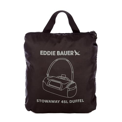Eddie Bauer Stowaway Packable Duffel Bag | Travel | Foldable | Lightweight | Durable | Ripstop Polyester - color: Onyx