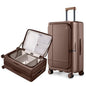 NINETYGO Medium Checked Luggage 25 Inch, Flat Top Opening Check In Luggage with Cup Holder, Expandable, Coffee-Infused PC Hard Shell, Eco-Friendly, TSA Lock, 360° Spinner Wheels (Latte) - color: 02-Caramel Latte, size: Checked 25-Inch (Top Opening, 72L)