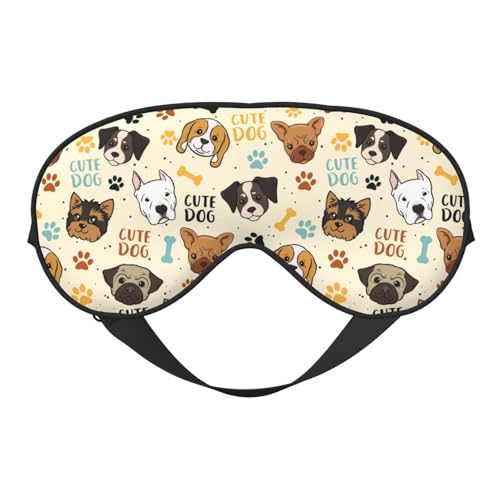 Cute Dog Sleep Mask Breathable Soft Eye Mask for Sleep for Women Men Lightweight Eye Cover for Travel, Night Work, Nap, Office - color: Black29, size: 1 Count (Pack of 1)
