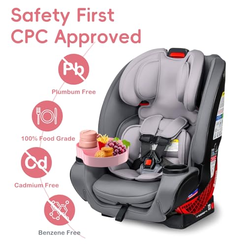 Kids Car Seat Tray, Travel Tray with Cup Holder for Toddler Baby, Kids Car Seat Food Snack Organizer for Road Trip, Stroller snack tray travel must haves - Pink - color: Pink