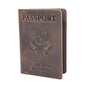 RFID Blocking Passport Holder Travel Wallet - Genuine Crazy Horse Leather for Men(Coffee) - color: Coffee