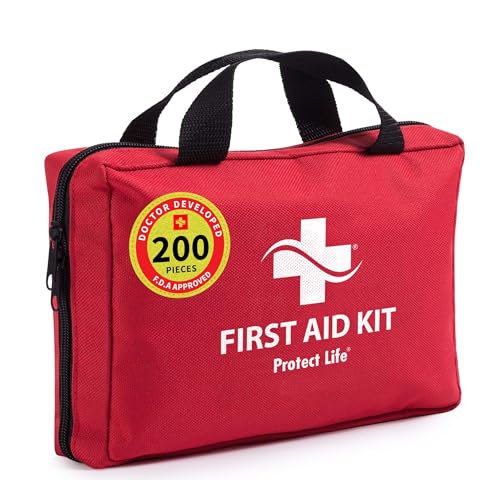Protect Life Business First Aid Kit, Emergency First Aid Kit for Office Setting, Medical Kit Supplies, First Aid Kits for Businesses, School & Commercial Use - 200 Pieces - size: 200 Pieces Kit (Soft Case)