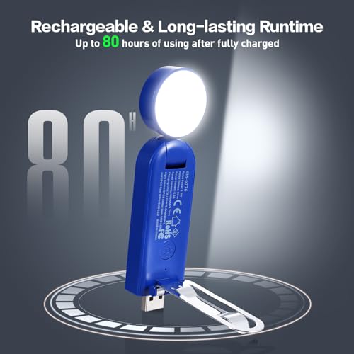 VAVOFO USB Rechargeable Book Light, Blue Light Blocking, Amber Light Clip On Bookmark Shaped Reading Light, Eye Care 6 LEDs Book Light for Bookworms Reading in Bed with 9 Lighting Modes (Royal Blue) - color: Royal Blue