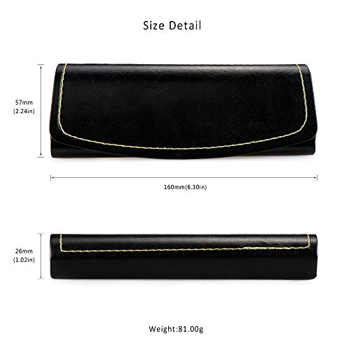 LifeArt Eyeglass Case Hard Shell, Portable Sunglass Case, Fashionable PU Leather Eyeglass Case, Lightweight - color: F_637-2_black