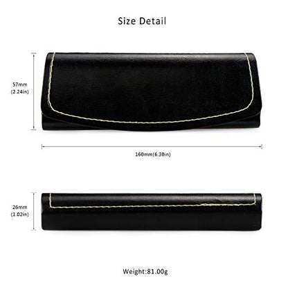 LifeArt Eyeglass Case Hard Shell, Portable Sunglass Case, Fashionable PU Leather Eyeglass Case, Lightweight - color: F_637-2_black