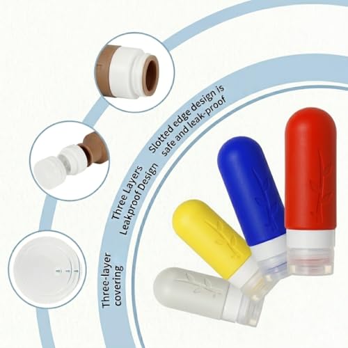 DEPOZA Travel Bottles Kit (16 Pack) - TSA Approved, Leak Proof Silicone Squeezable Containers for Toiletries. Complete Set with Jars, Sprayers & Bag (Fluorescent) - color: Fluorescent
